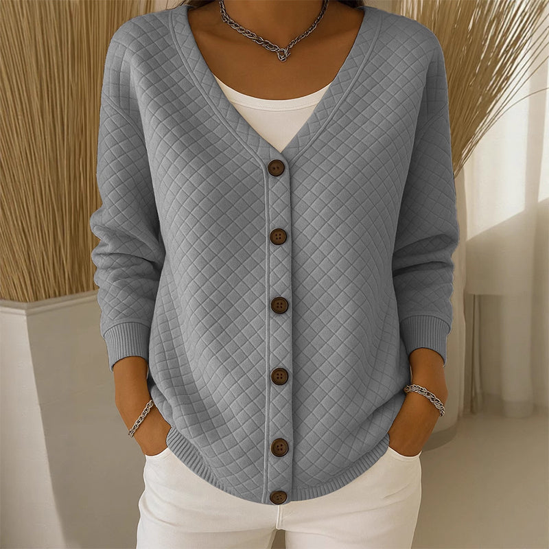 Legere gesteppte Damenjacke mit Knopfleiste