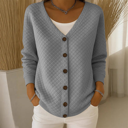 Legere gesteppte Damenjacke mit Knopfleiste