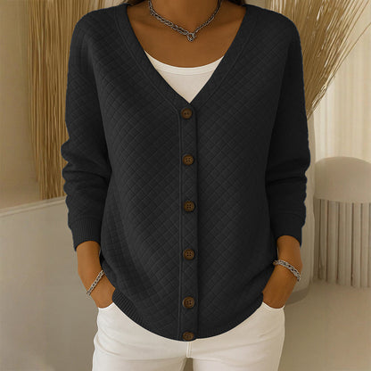 Legere gesteppte Damenjacke mit Knopfleiste
