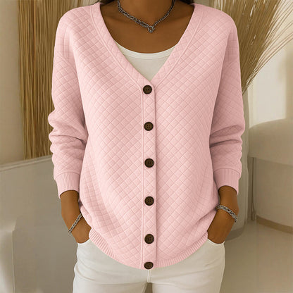 Legere gesteppte Damenjacke mit Knopfleiste