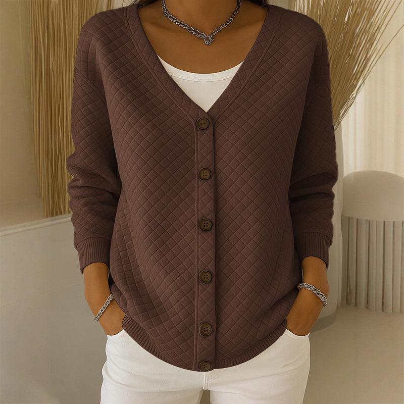 Legere gesteppte Damenjacke mit Knopfleiste