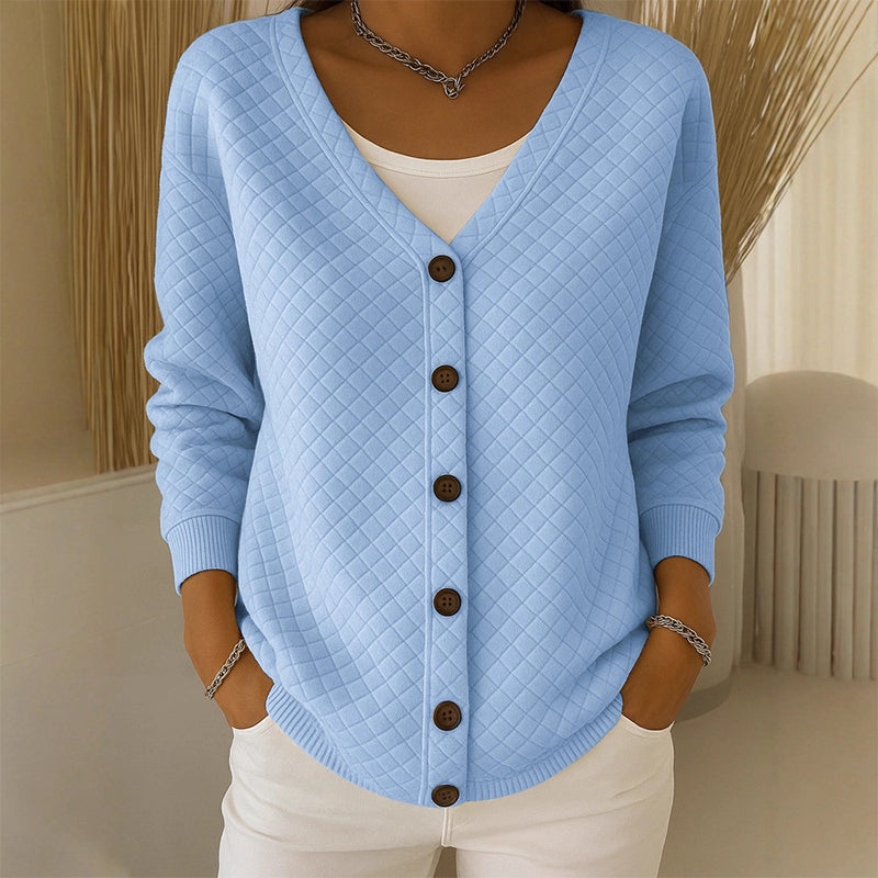 Legere gesteppte Damenjacke mit Knopfleiste