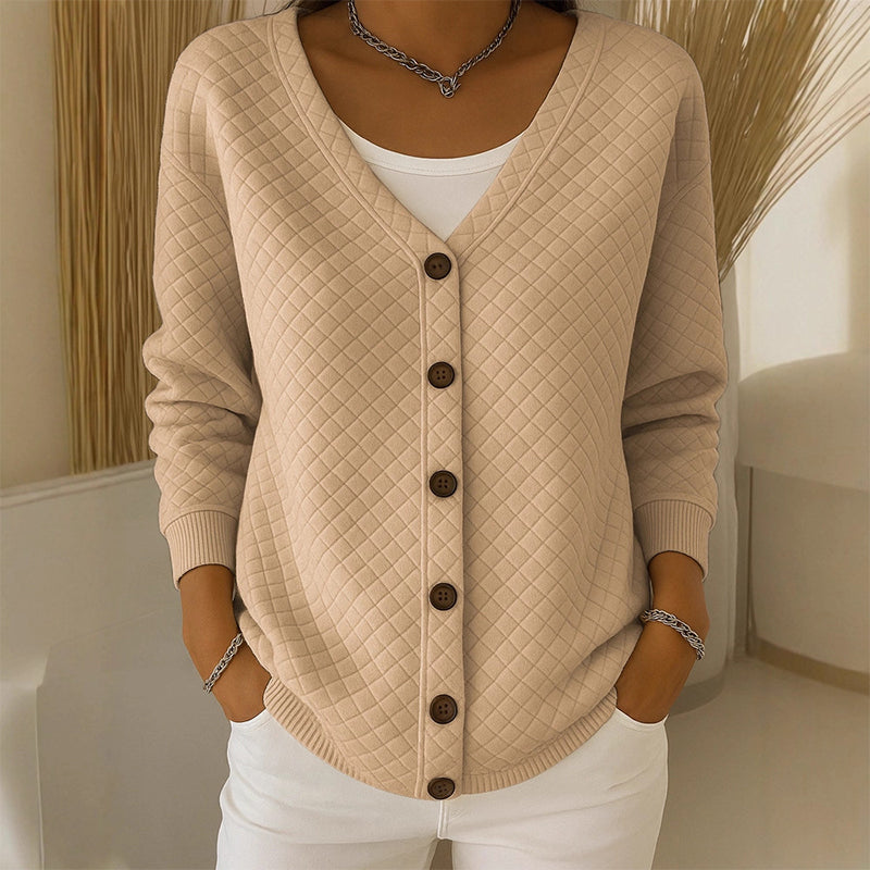 Legere gesteppte Damenjacke mit Knopfleiste