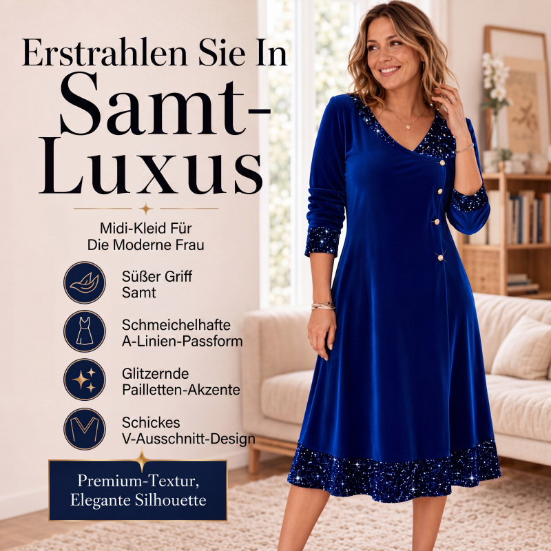 Elegantes Paillettenkleid mit V-Ausschnitt für Damen