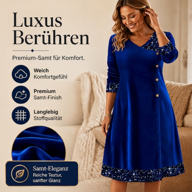 Elegantes Paillettenkleid mit V-Ausschnitt für Damen