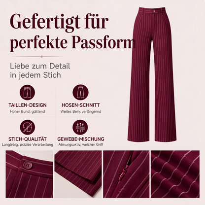 Hochhausige gestreifte Weithosen für Damen