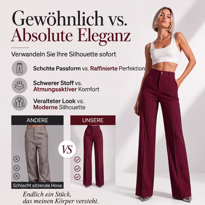 Hochhausige gestreifte Weithosen für Damen