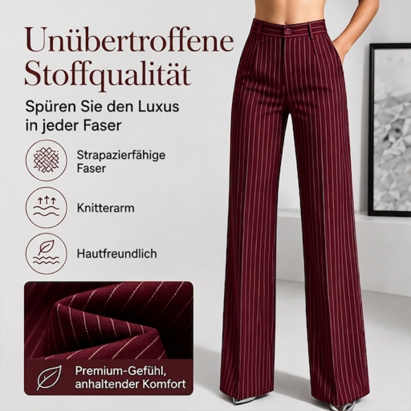 Hochhausige gestreifte Weithosen für Damen