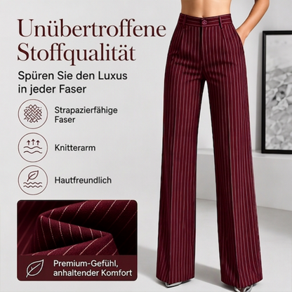 Hochhausige gestreifte Weithosen für Damen