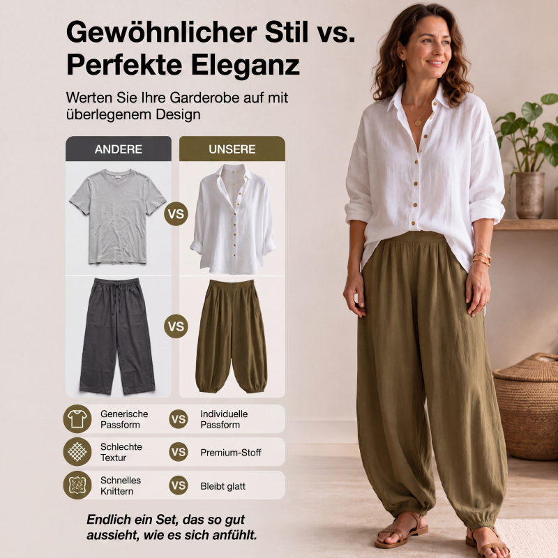 👚 Weites Hemd & Fallhosen-Set für Damen – Lässiger Look, fließender Stoff & vielseitig kombinierbar | Perfekt für Alltag, Büro & besondere Anlässe – Jetzt -50%! versandfrei