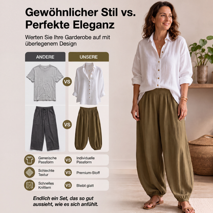 👚 Weites Hemd & Fallhosen-Set für Damen – Lässiger Look, fließender Stoff & vielseitig kombinierbar | Perfekt für Alltag, Büro & besondere Anlässe – Jetzt -50%! versandfrei