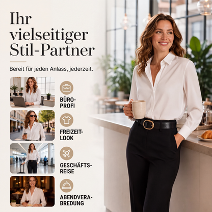 🌸 Satin-Bluse mit langen Ärmeln – Leichter Stoff, femininer Schnitt & edle Optik – Ideal für warme Tage & stilvolle Abende