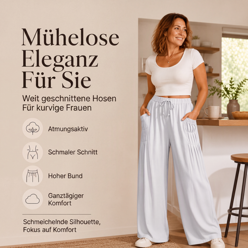 👖 Weite Damenhose aus Baumwolle & Leinen – Leichter Naturmix, lockerer Schnitt & luftiger Tragekomfort | Perfekt für warme Tage, Urlaub & Freizeit – Jetzt -50%!