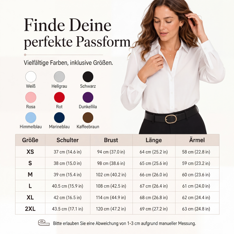 🌸 Satin-Bluse mit langen Ärmeln – Leichter Stoff, femininer Schnitt & edle Optik – Ideal für warme Tage & stilvolle Abende