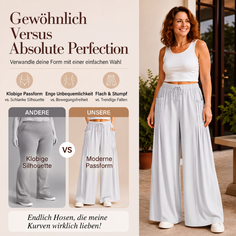 👖 Weite Damenhose aus Baumwolle & Leinen – Leichter Naturmix, lockerer Schnitt & luftiger Tragekomfort | Perfekt für warme Tage, Urlaub & Freizeit – Jetzt -50%!