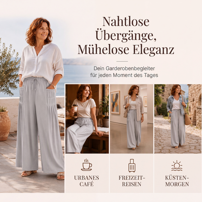 👖 Weite Damenhose aus Baumwolle & Leinen – Leichter Naturmix, lockerer Schnitt & luftiger Tragekomfort | Perfekt für warme Tage, Urlaub & Freizeit – Jetzt -50%!