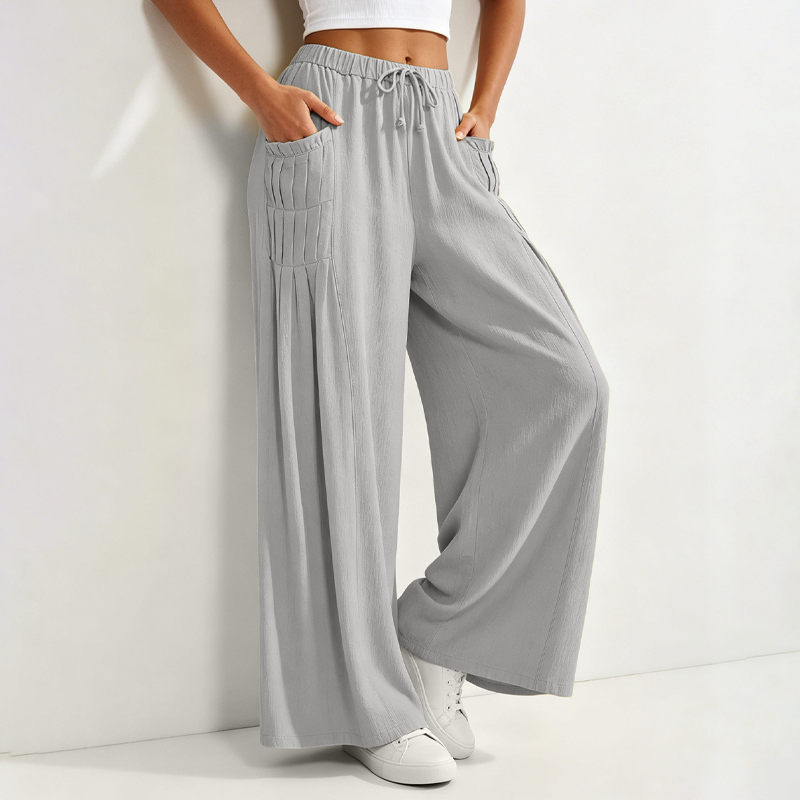 👖 Weite Damenhose aus Baumwolle & Leinen – Leichter Naturmix, lockerer Schnitt & luftiger Tragekomfort | Perfekt für warme Tage, Urlaub & Freizeit – Jetzt -50%!