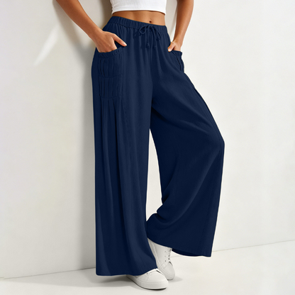 👖 Weite Damenhose aus Baumwolle & Leinen – Leichter Naturmix, lockerer Schnitt & luftiger Tragekomfort | Perfekt für warme Tage, Urlaub & Freizeit – Jetzt -50%!