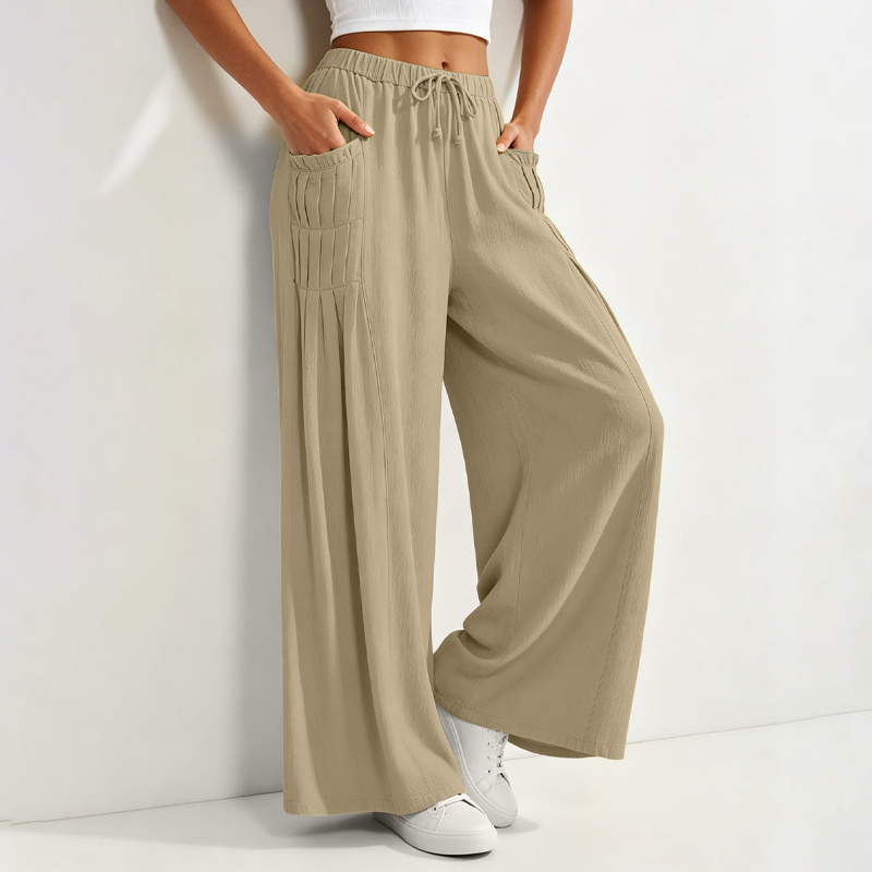 👖 Weite Damenhose aus Baumwolle & Leinen – Leichter Naturmix, lockerer Schnitt & luftiger Tragekomfort | Perfekt für warme Tage, Urlaub & Freizeit – Jetzt -50%!