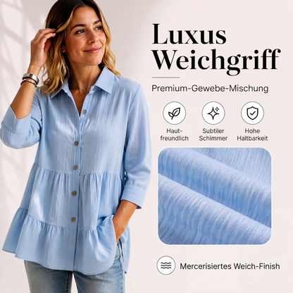 👚 Langarmshirt mit Kräuselstruktur für Damen – Feines Rüschen-Detail, weicher Stoff & vielseitig kombinierbar | Perfekt für Alltag, Büro & besondere Anlässe – Jetzt -50%!