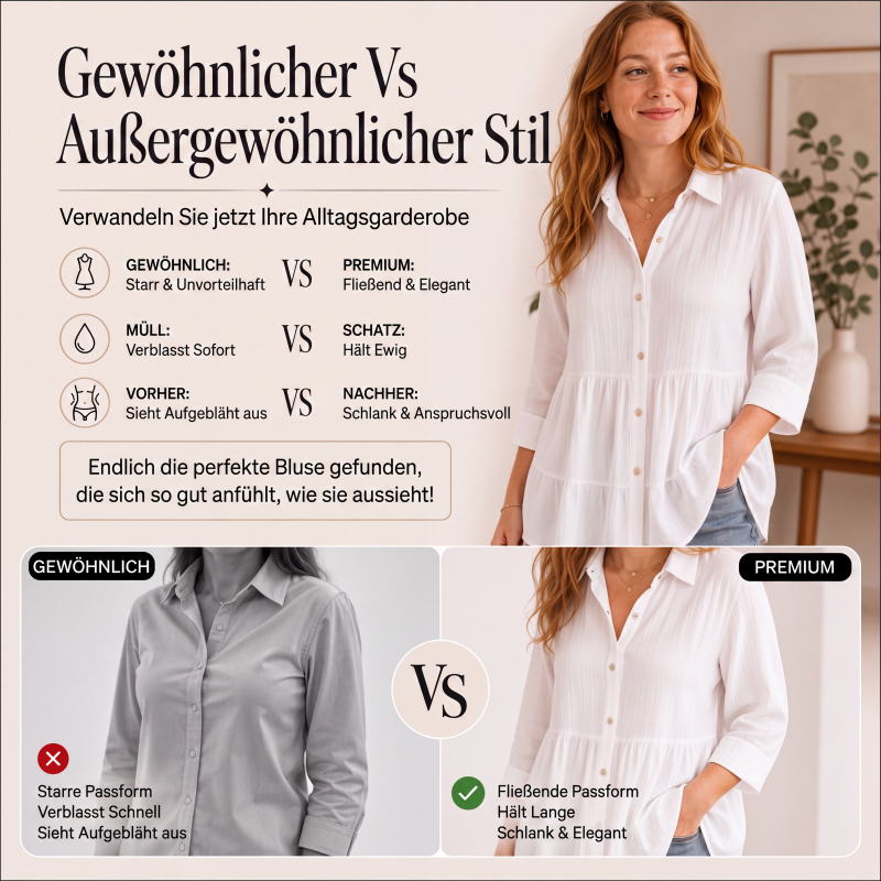 👚 Langarmshirt mit Kräuselstruktur für Damen – Feines Rüschen-Detail, weicher Stoff & vielseitig kombinierbar | Perfekt für Alltag, Büro & besondere Anlässe – Jetzt -50%!