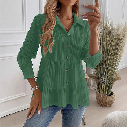 👚 Langarmshirt mit Kräuselstruktur für Damen – Feines Rüschen-Detail, weicher Stoff & vielseitig kombinierbar | Perfekt für Alltag, Büro & besondere Anlässe – Jetzt -50%!