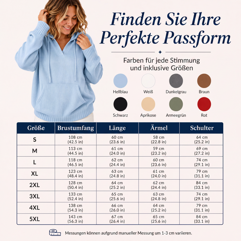 🧥 Legerer einfarbiger Kapuzenpullover mit V-Ausschnitt für Damen – Bequem, vielseitig & perfekt für jeden Tag | Ideal für Alltag, Freizeit & gemütliche Stunden – Jetzt -50%!