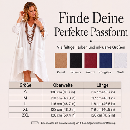 🏅 2000 Stück in 3 Tagen verkauft – schnell sein! Lockeres asymmetrisches V-Ausschnitt-Kleid für Damen