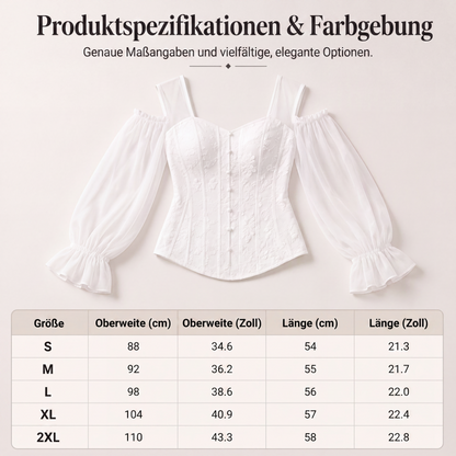 Damen Cold-Shoulder-Oberteil aus geblümten Jacquard