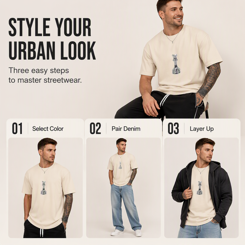👕 Herren Schachmotiv-Crewneck-T-Shirt – Modisches Grafik-Design, weiche Baumwolle & bequemer Schnitt | Perfekt für Alltag, Freizeit & urbane Styles – Jetzt -50%!