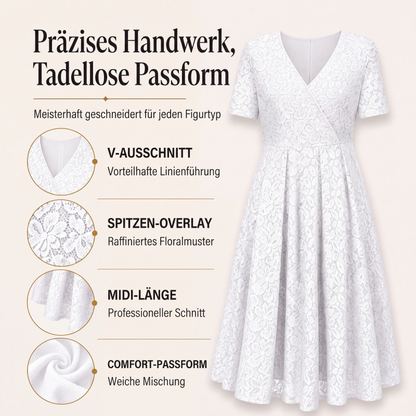 📢📢50%Rabatt!!!👗Elegantes Spitzenkleid mit V-Ausschnitt für Damen✨✨