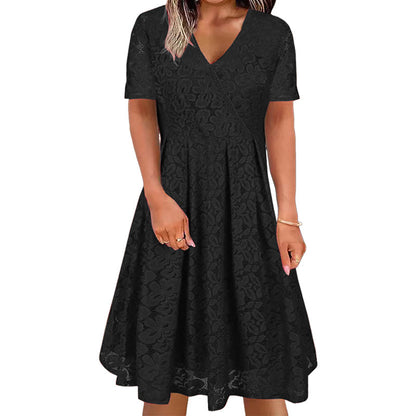 📢📢50%Rabatt!!!👗Elegantes Spitzenkleid mit V-Ausschnitt für Damen✨✨