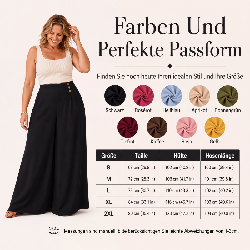 ⌛ Nur solange Vorrat reicht – danach regulärer Preis! Weite, fließende Wide-Leg-Hose für Damen