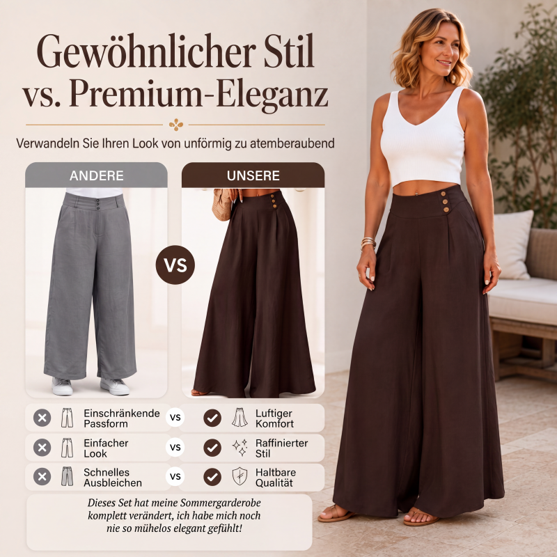 ⌛ Nur solange Vorrat reicht – danach regulärer Preis! Weite, fließende Wide-Leg-Hose für Damen