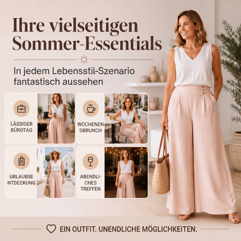 ⌛ Nur solange Vorrat reicht – danach regulärer Preis! Weite, fließende Wide-Leg-Hose für Damen