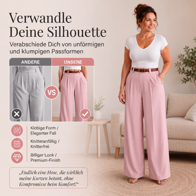 📢📢50%Rabatt!!!🎉✨Elegante hochtaillierte Weite-Hosen für Damen