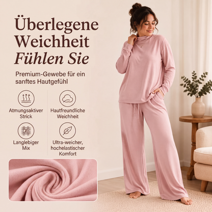 📢📢50%Rabatt!!!🎉✨Damen-Set aus Rollkragenoberteil und Weithosen
