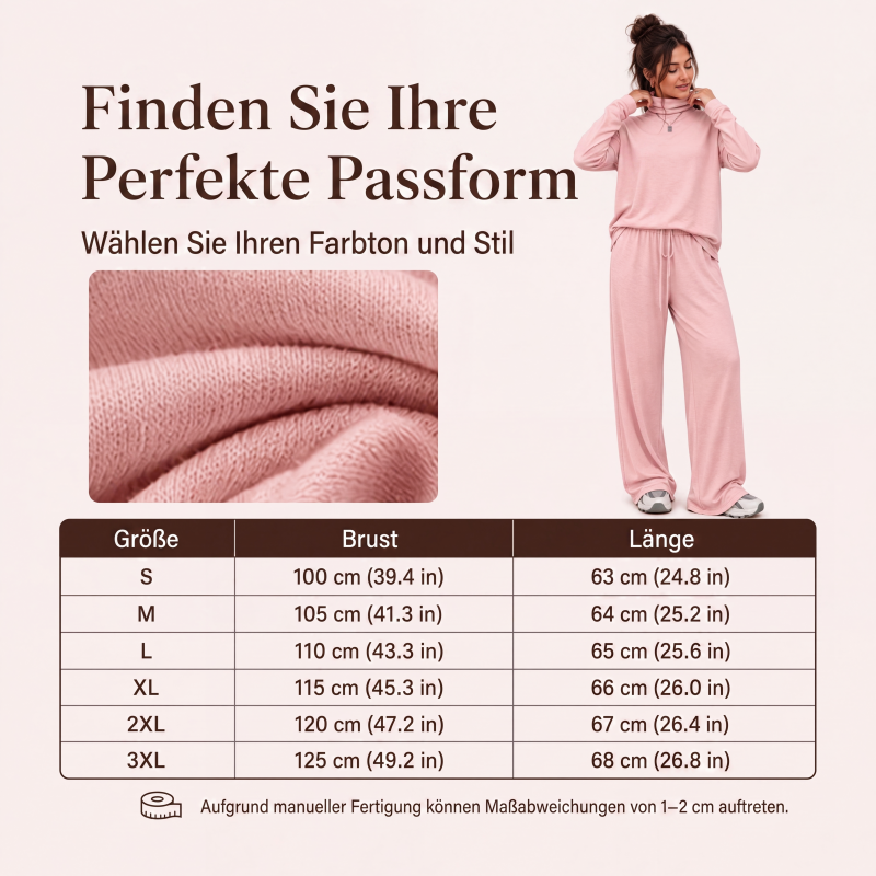 📢📢50%Rabatt!!!🎉✨Damen-Set aus Rollkragenoberteil und Weithosen