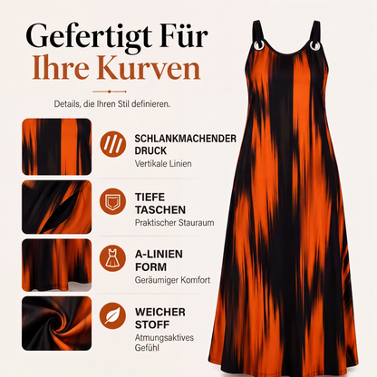 📢📢50%Rabatt!!!🎉✨Ärmelloses gestreiftes Kleid für Damen in Übergröße