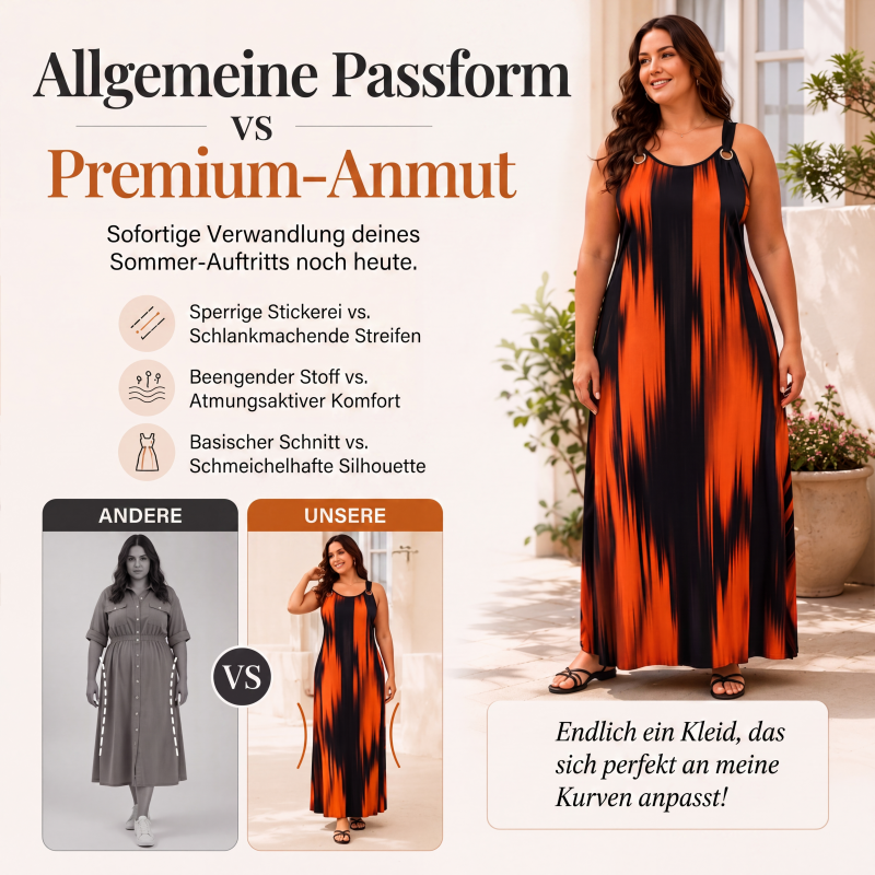 📢📢50%Rabatt!!!🎉✨Ärmelloses gestreiftes Kleid für Damen in Übergröße