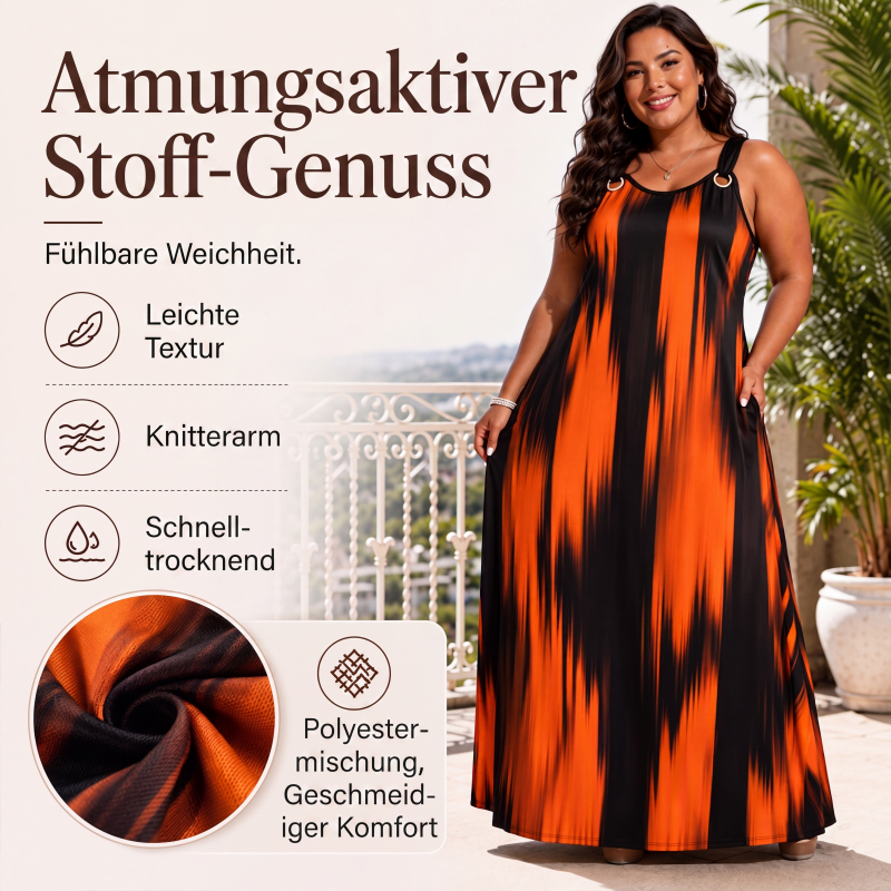 📢📢50%Rabatt!!!🎉✨Ärmelloses gestreiftes Kleid für Damen in Übergröße