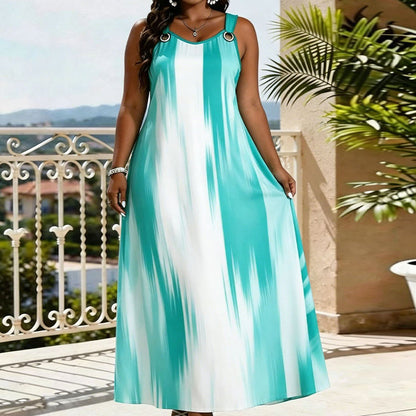 📢📢50%Rabatt!!!🎉✨Ärmelloses gestreiftes Kleid für Damen in Übergröße