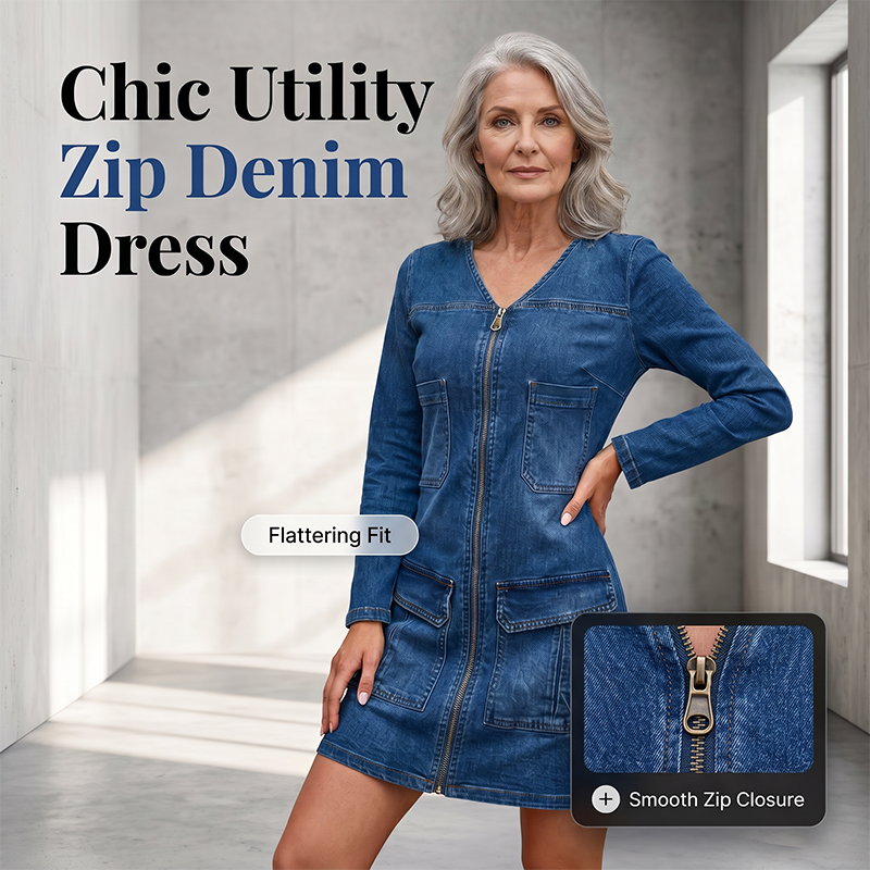 👗 Damen Langarm-Zipper-Print-Kleid – Trendy Print, funktionaler Zipper & lässiger Look | Perfekt für Alltag, Freizeit & coole Abende – Jetzt 1+1 GRATIS! versandfrei