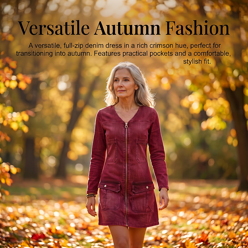 👗 Damen Langarm-Zipper-Print-Kleid – Trendy Print, funktionaler Zipper & lässiger Look | Perfekt für Alltag, Freizeit & coole Abende – Jetzt 1+1 GRATIS! versandfrei