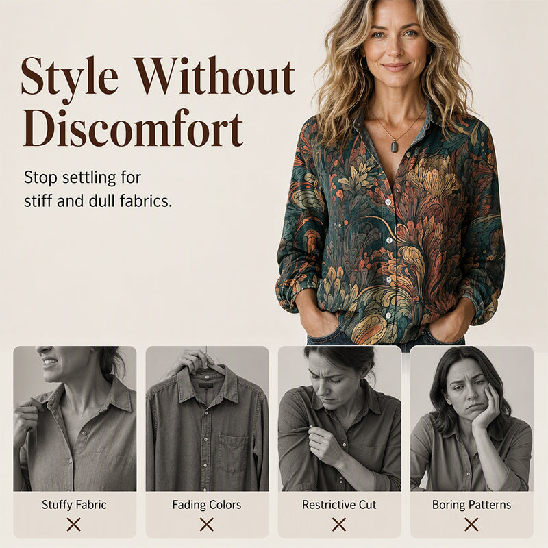 Women's Vintage Printed Casual Shirt