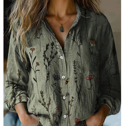 Women's Vintage Printed Casual Shirt