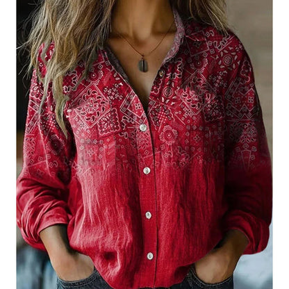 Women's Vintage Printed Casual Shirt
