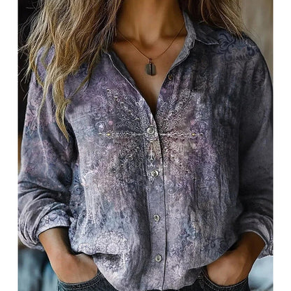 Women's Vintage Printed Casual Shirt