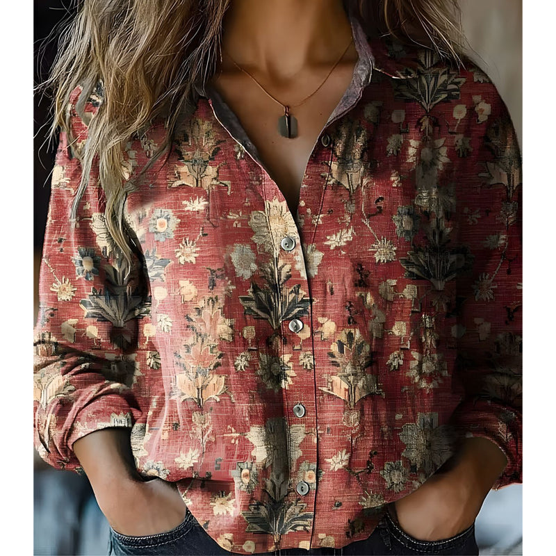 Women's Vintage Printed Casual Shirt