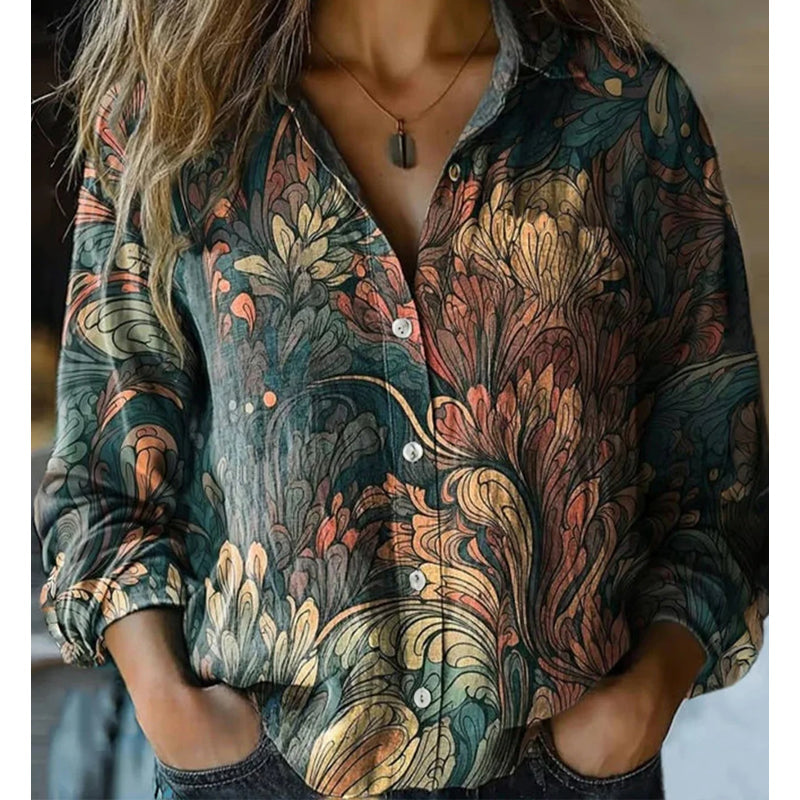 Women's Vintage Printed Casual Shirt